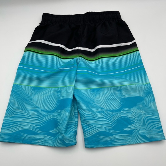 Under Armour Aqua and Black Patterned Swim Trunks Large - Picture 2 of 3